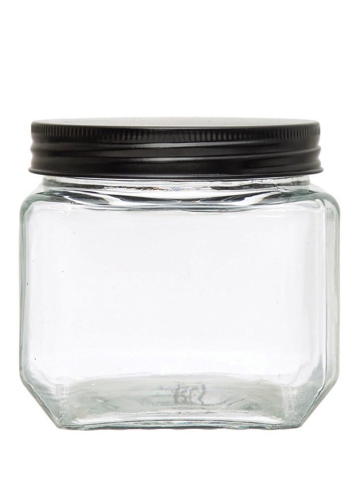 Creative Co-op Glass Jar | Black Lid | 20oz