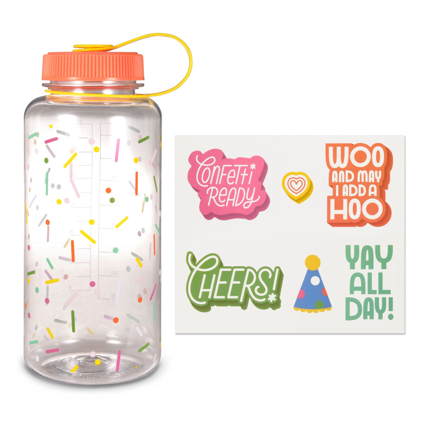 Hallmark Confetti Water Bottle With Stickers, 32 oz.