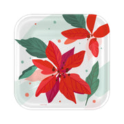 Hallmark Poinsettia Leaf Square Dinner Plates, Set of 8