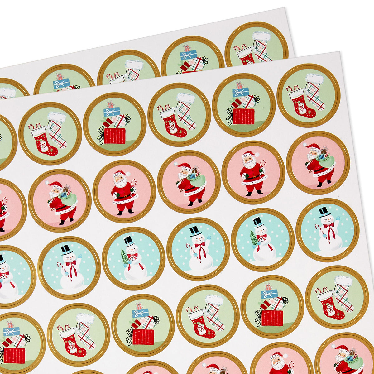 Hallmark Nostalgic Winter Icons Round Christmas Seals, 2 Sheets