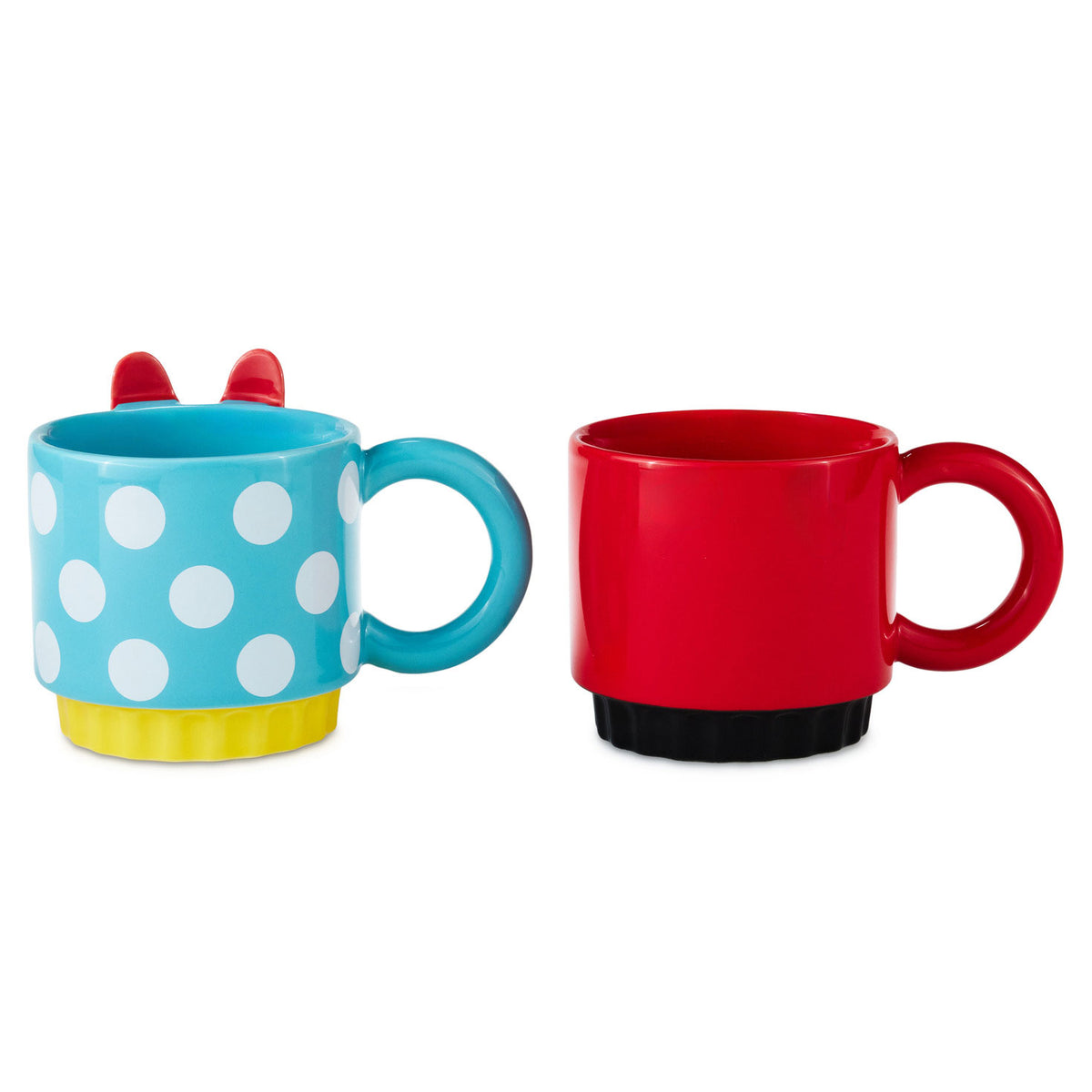 Hallmark Disney Mickey Mouse and Minnie Mouse Stacking Mugs, Set of 2