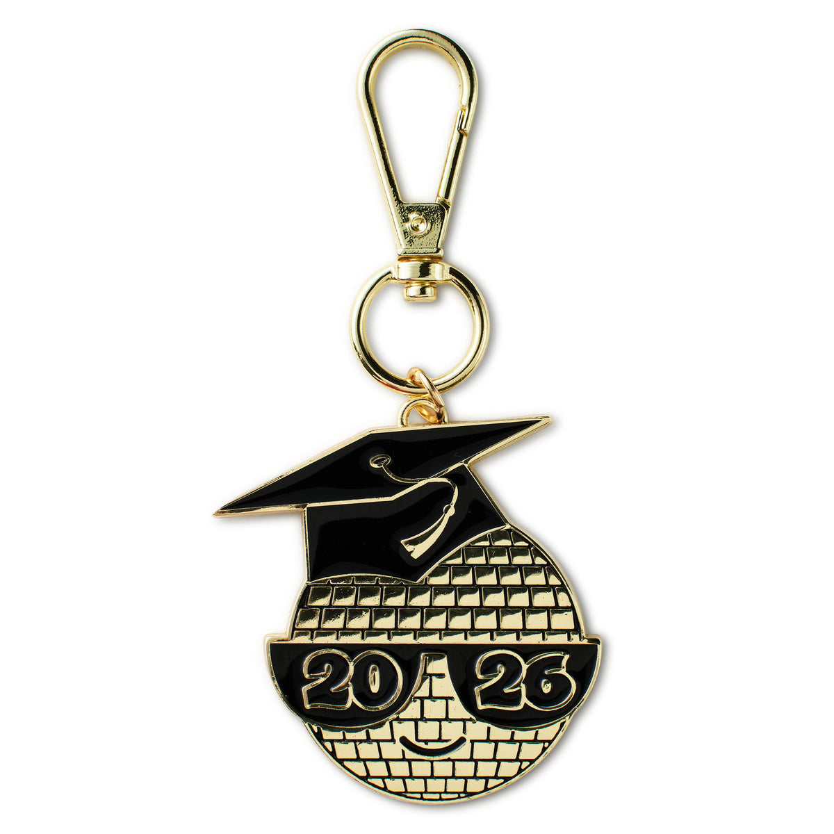 Hallmark Black and Gold Disco Ball 2026 Graduation Keychain