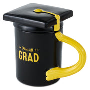 Hallmark Hats Off Grad Sculpted Mug With Grad Cap Lid, 15 oz.