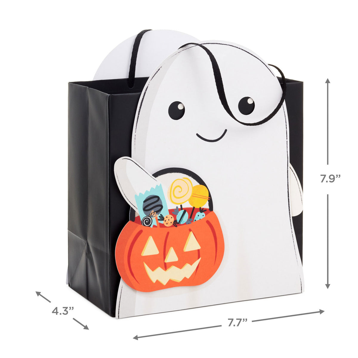 Hallmark 7.8'' Trick-or-Treating Ghost Medium Halloween Gift Bag