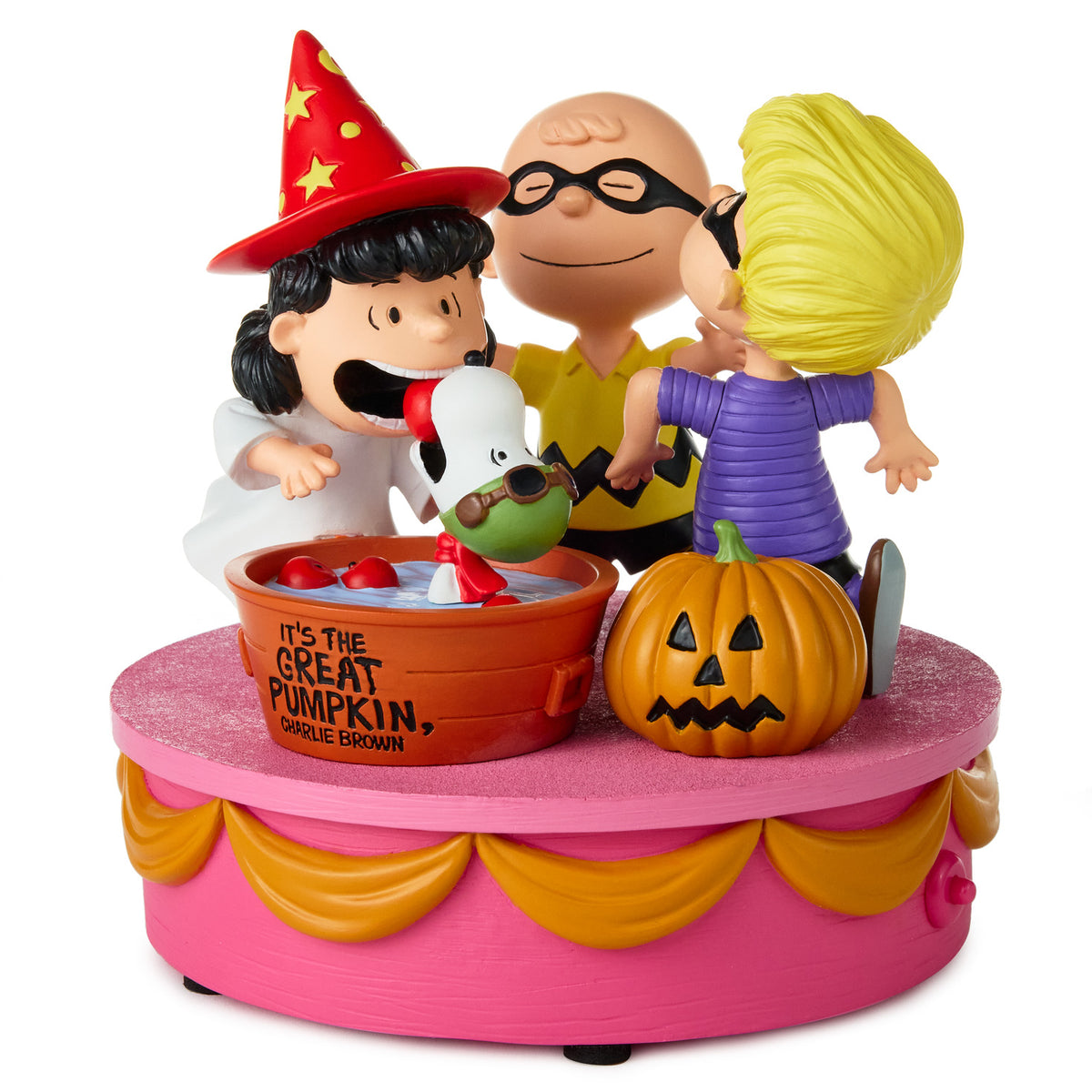 Hallmark Peanuts® Great Pumpkin 60th Anniversary Apple Bobbing Figurine With Sound, 5.5''