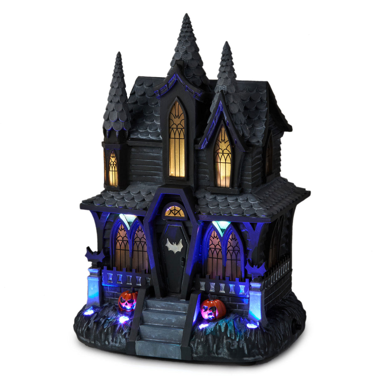 Hallmark Hauntsville Collection Vampire Manor Tabletop Decoration With Light and Sound, 9.75''