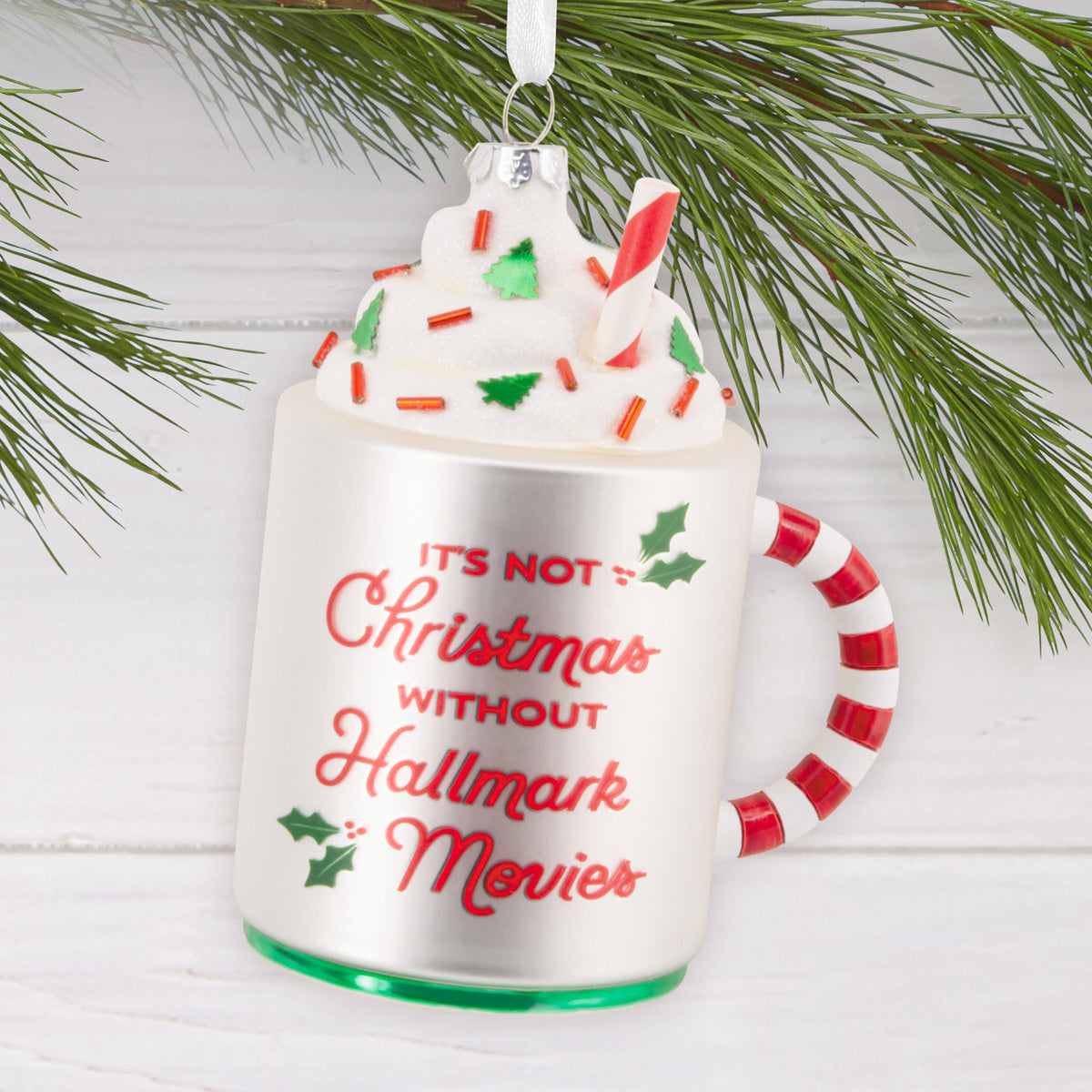 Hallmark Hallmark Channel Festive Mug Glass Hallmark Ornament