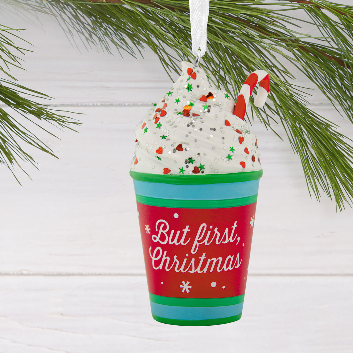 Hallmark But First Christmas Coffee Hallmark Ornament