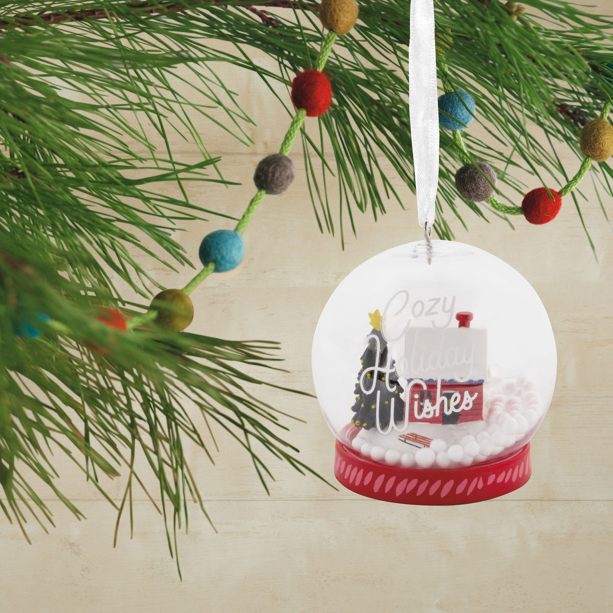 Hallmark Cozy Holiday Wishes Snow Globe Hallmark Ornament