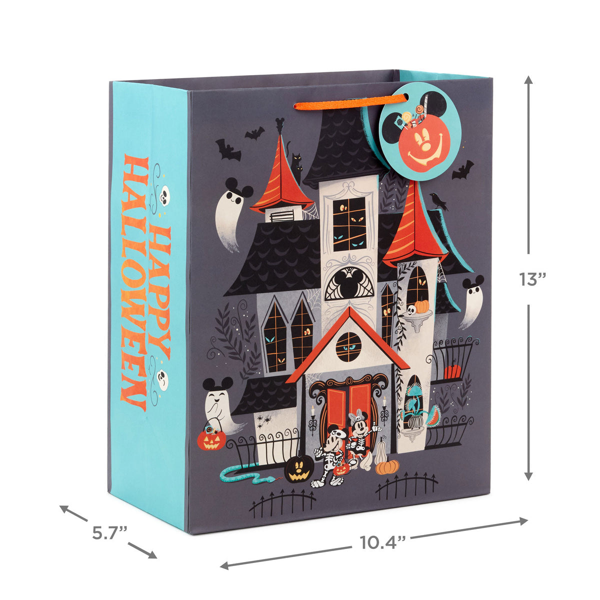 Hallmark 13'' Disney Mickey and Minnie Haunted House Large Halloween Gift Bag