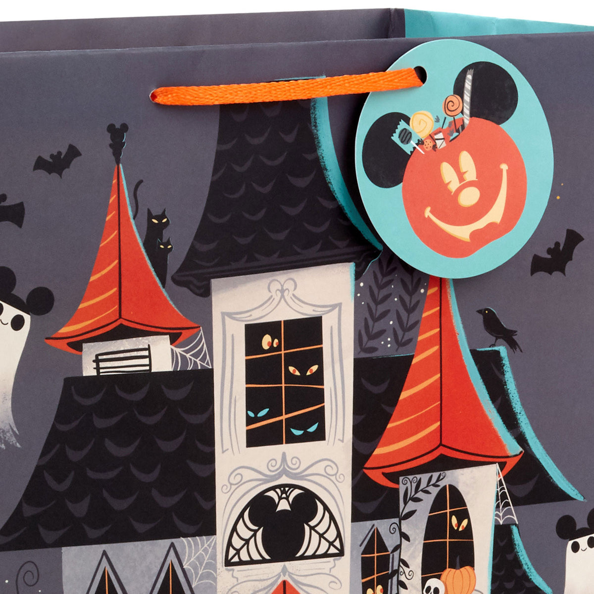 Hallmark 13'' Disney Mickey and Minnie Haunted House Large Halloween Gift Bag