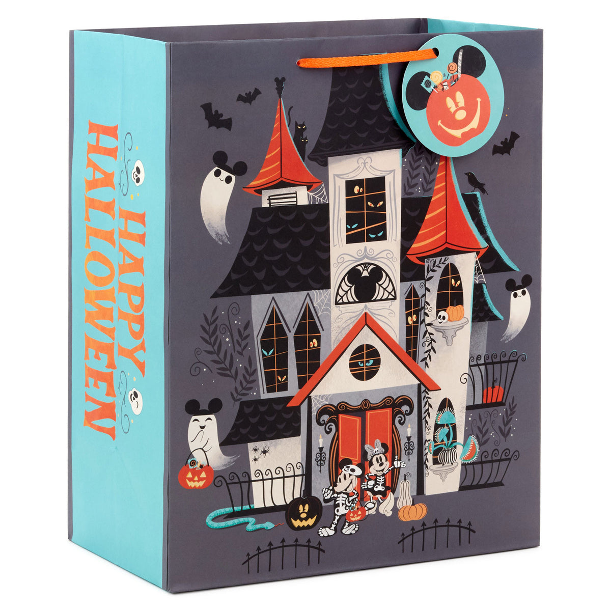 Hallmark 13'' Disney Mickey and Minnie Haunted House Large Halloween Gift Bag