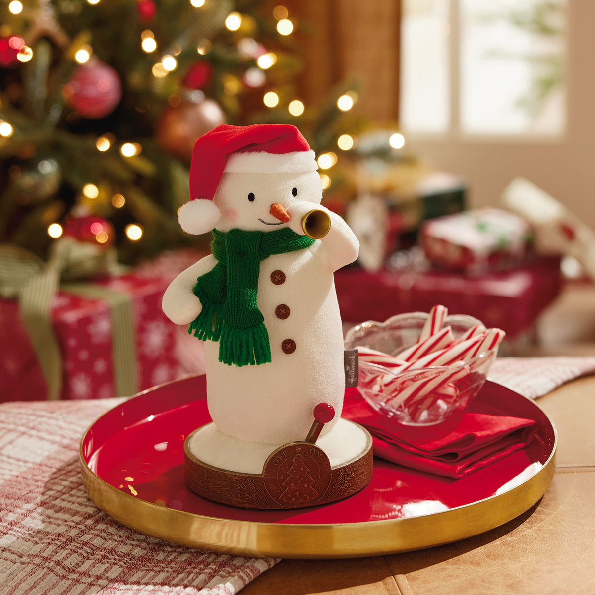 Hallmark Musical Tree-Lighting Snowman Plush, 10.5''
