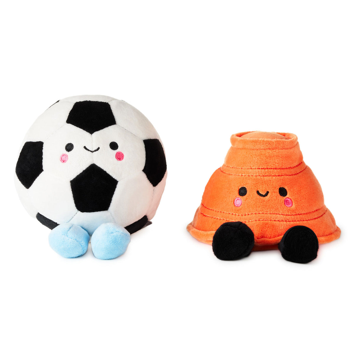 Hallmark Better Together Soccer Ball and Orange Cone Magnetic Plush Pair, 5'' H
