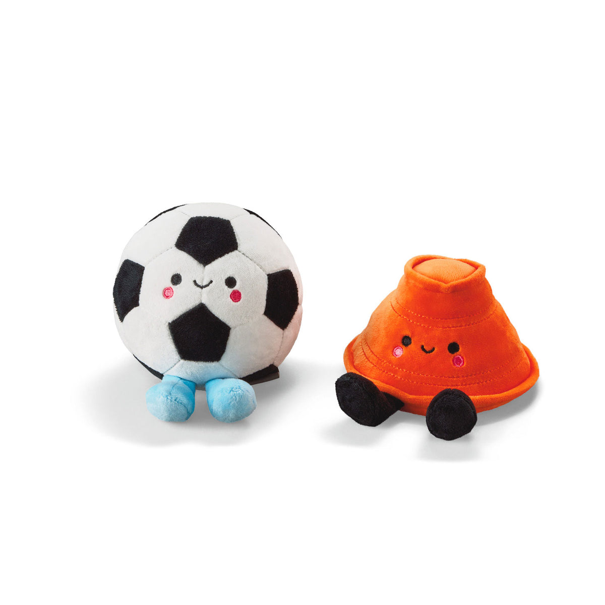 Hallmark Better Together Soccer Ball and Orange Cone Magnetic Plush Pair, 5'' H