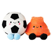 Hallmark Better Together Soccer Ball and Orange Cone Magnetic Plush Pair, 5'' H