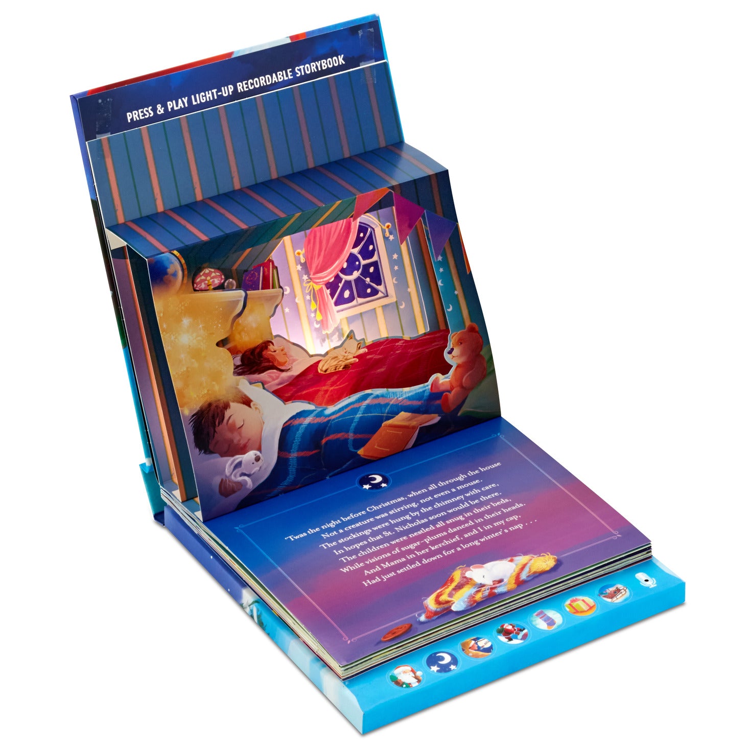 Hallmark The Night Before Christmas Recordable Lighted Pop-Up Book