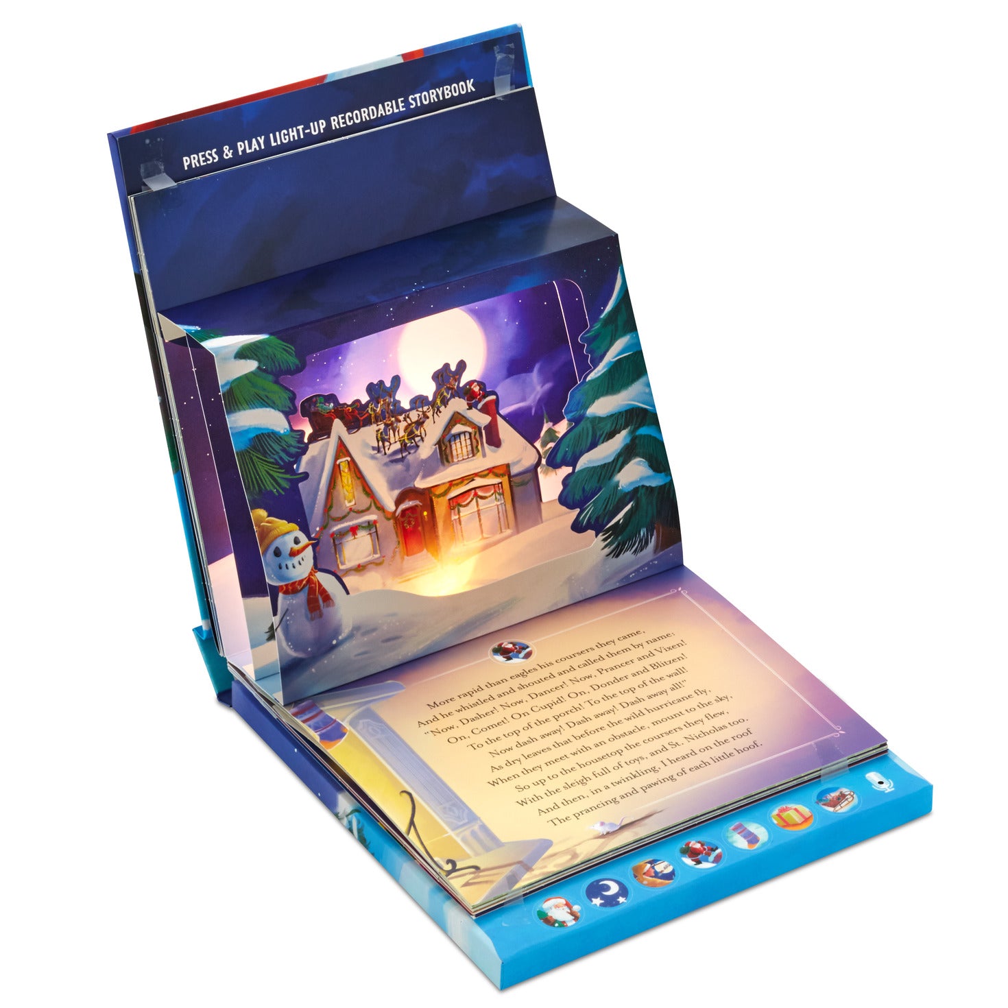 Hallmark The Night Before Christmas Recordable Lighted Pop-Up Book