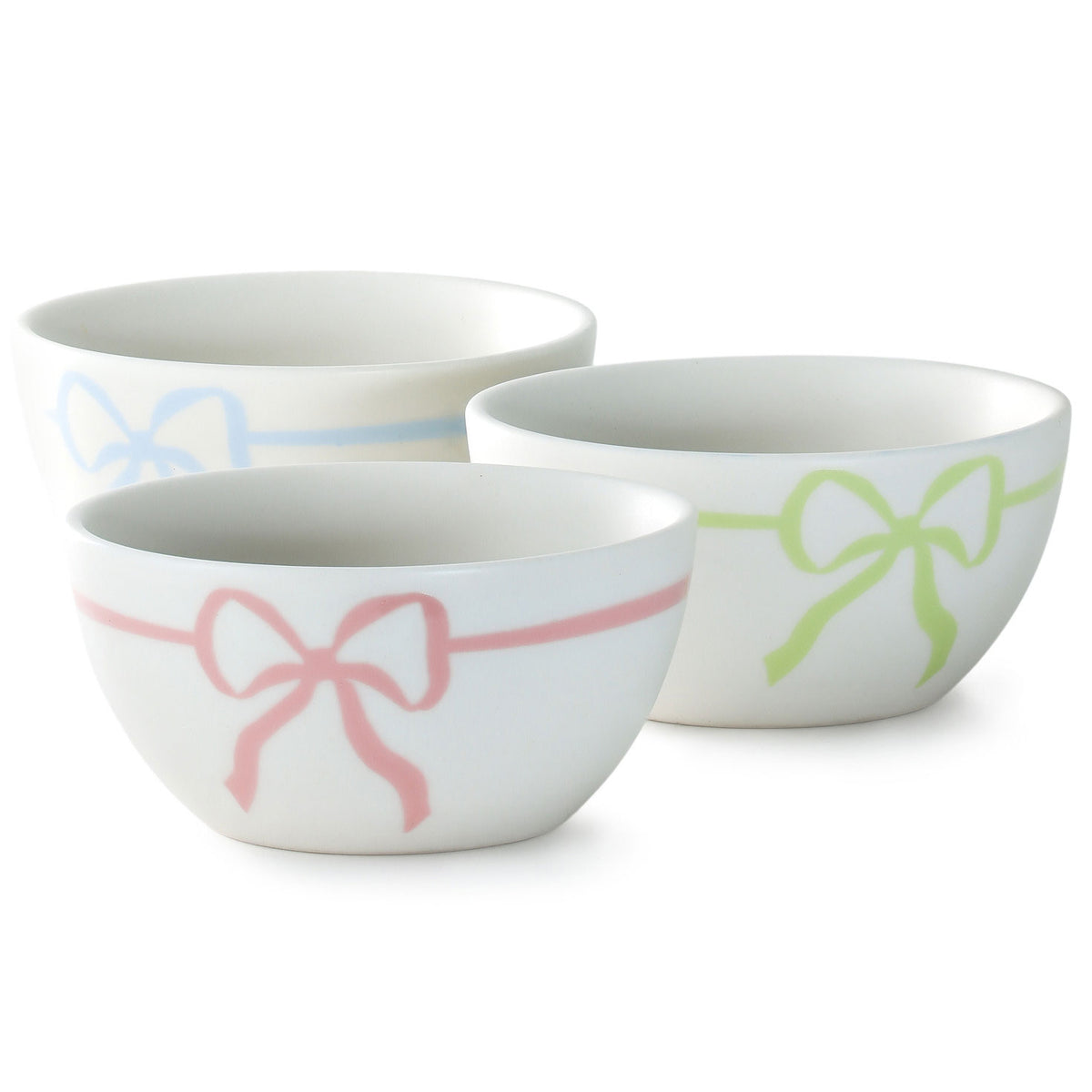 Hallmark Lacey Chabert Collection Pastel Bow Ceramic Bowls, Set of 3