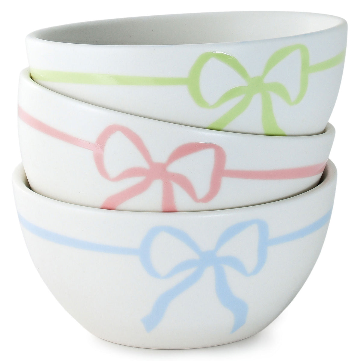 Hallmark Lacey Chabert Collection Pastel Bow Ceramic Bowls, Set of 3