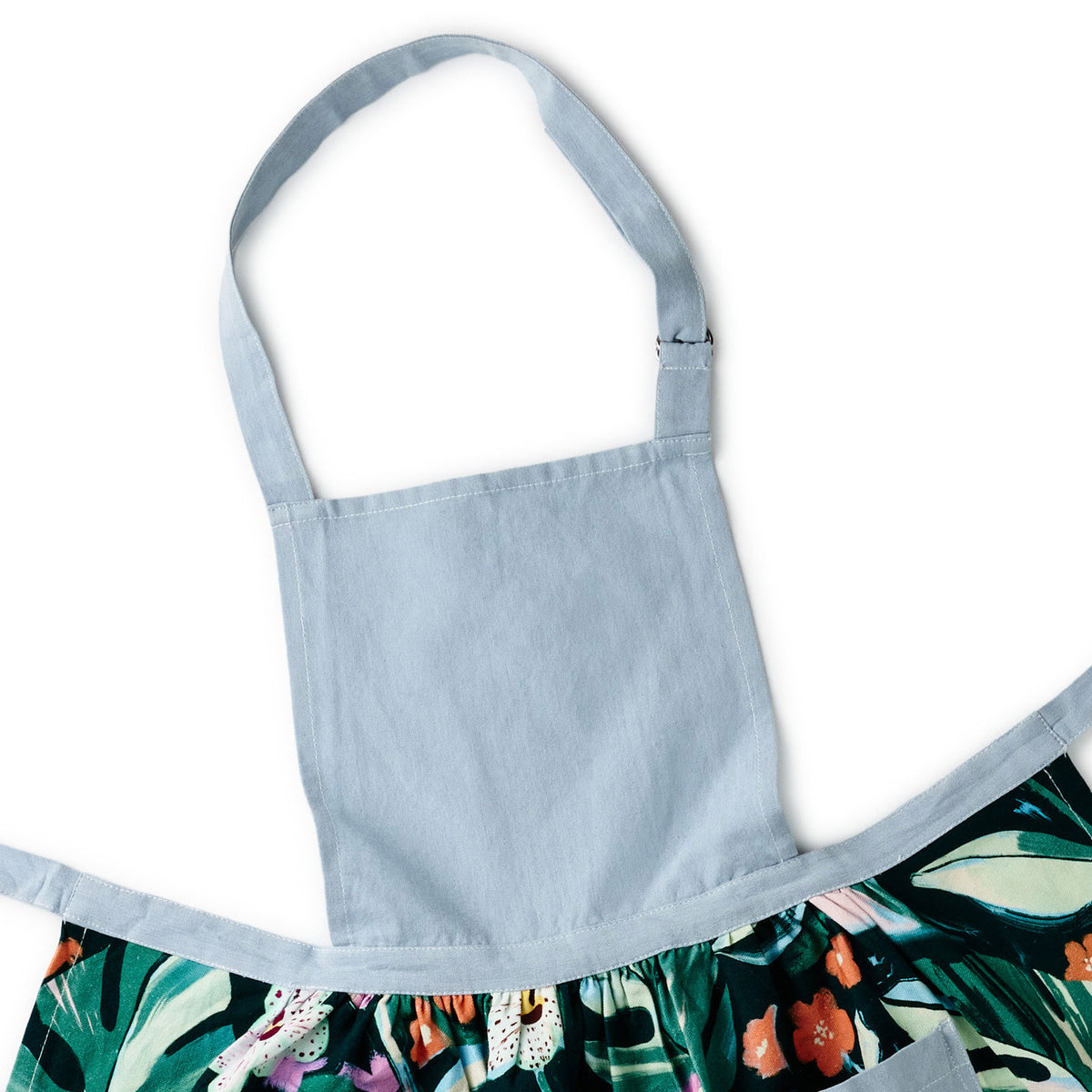 Hallmark Lacey Chabert Collection Green Floral and Blue Chambray Apron With Pockets