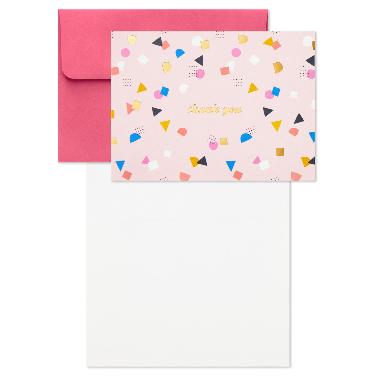 Hallmark Confetti on Pink Boxed Blank Thank-You Notes, Pack of 10