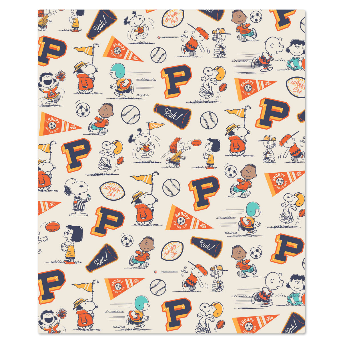 Hallmark Peanuts® Athletic Club Two-Sided Throw Blanket, 50x60