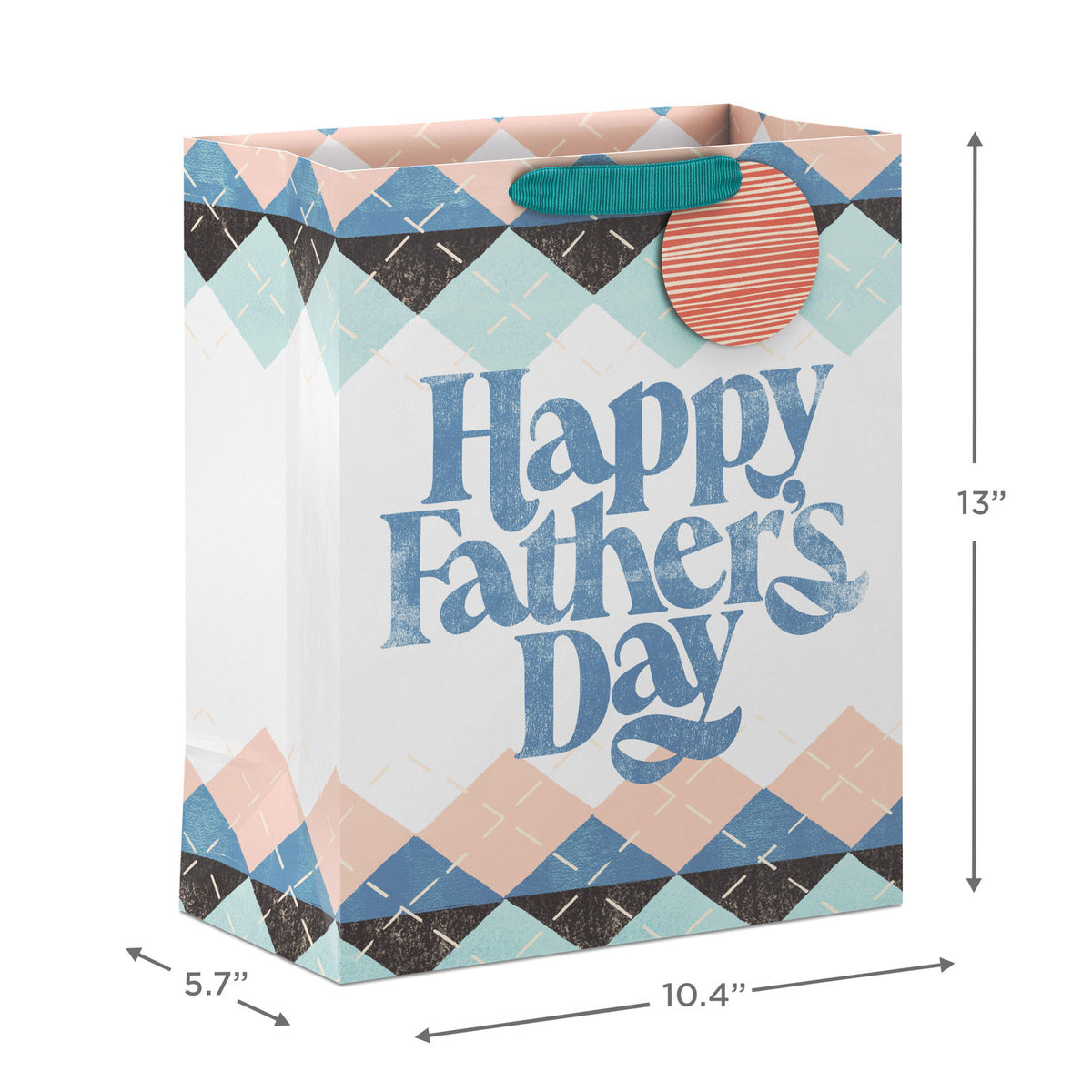 Hallmark 13'' Happy Father's Day Argyle Large Gift Bag