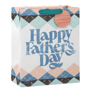 Hallmark 13'' Happy Father's Day Argyle Large Gift Bag