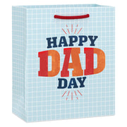 Hallmark 6.5'' Happy Dad Day on Blue Grid Small Gift Bag