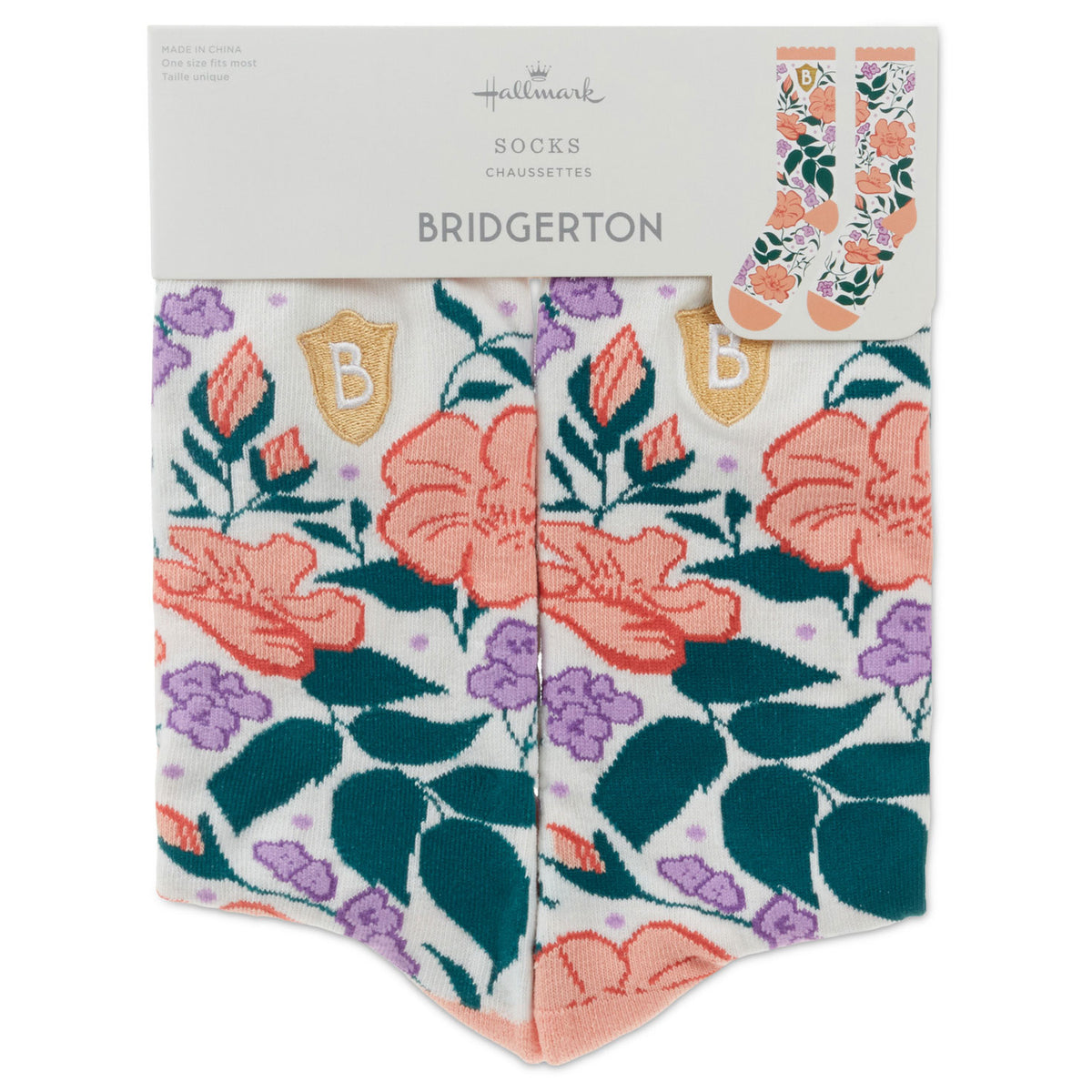 Hallmark Bridgerton Colorful Floral Socks