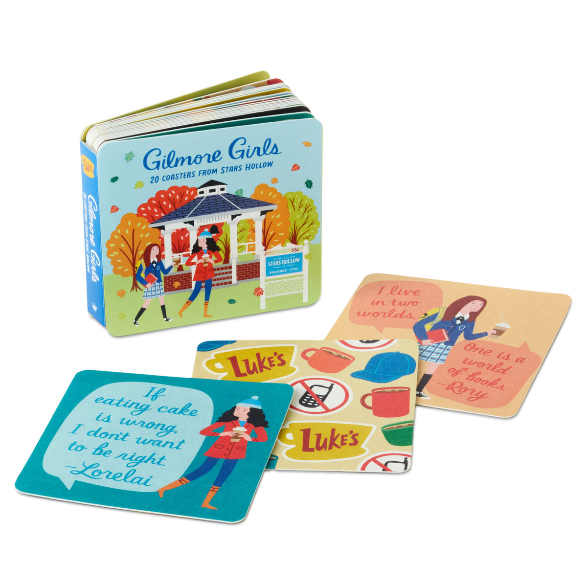 Hallmark Gilmore Girls Stars Hollow Scenes Coaster Book, Set of 20