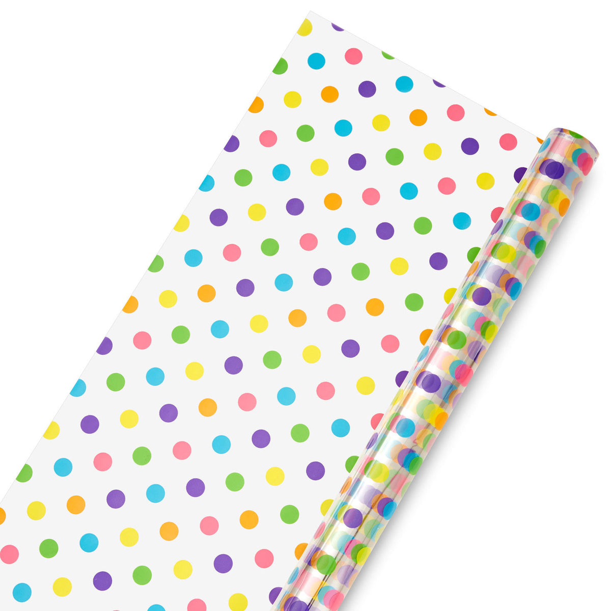 Hallmark Pastel Dots on Clear Cellophane Gift Wrap Roll, 17.5 sq. ft.