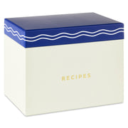 Hallmark Blue and White Recipe Organizer Box With Recipe Cards