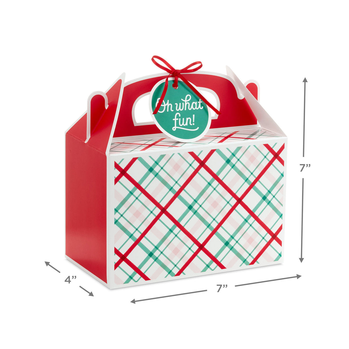 Hallmark Oh What Fun Plaid 3-Pack Christmas Gable Boxes