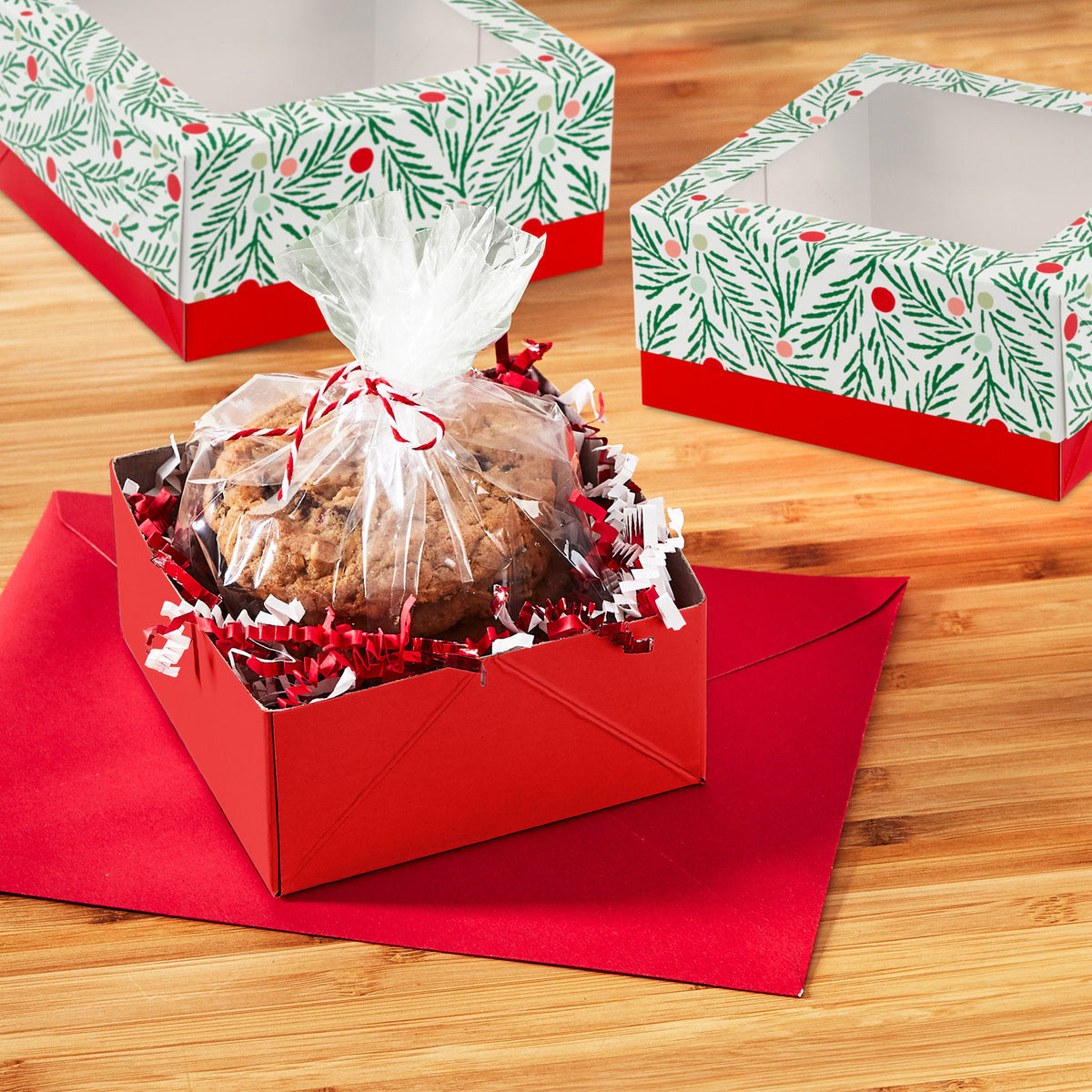 Hallmark Branches and Berries 3-Pack Holiday Windowed Gift Boxes