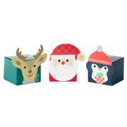 Hallmark Santa, Penguin and Deer 3-Pack Assorted Mini Christmas Gift Box Bundle
