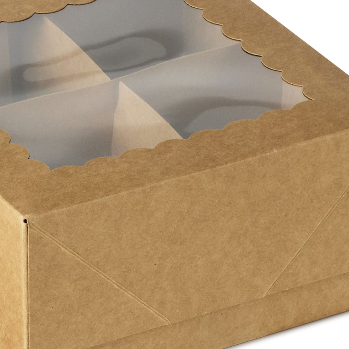 Hallmark Scalloped Window Kraft 3-Pack Christmas Gift Box Bundle