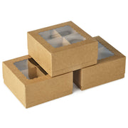 Hallmark Scalloped Window Kraft 3-Pack Christmas Gift Box Bundle