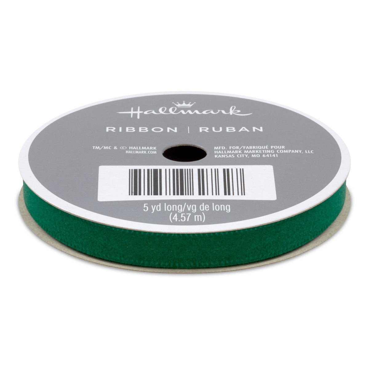 Hallmark 0.3'' Forest Green Holiday Ribbon, 15'