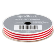 Hallmark 0.5'' Red and White Striped Holiday Ribbon, 18'