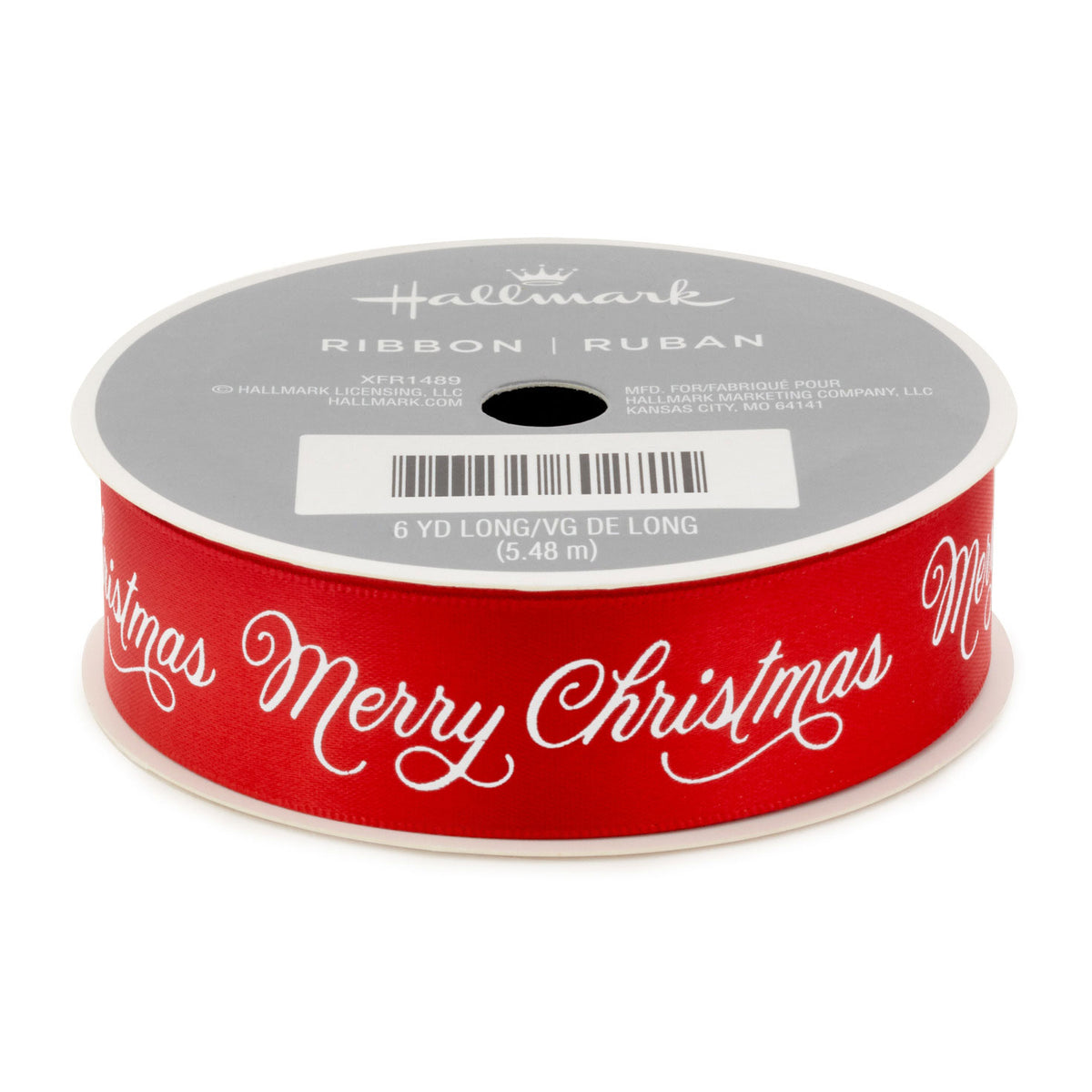 Hallmark Merry Christmas Red Satin Ribbon, 18'