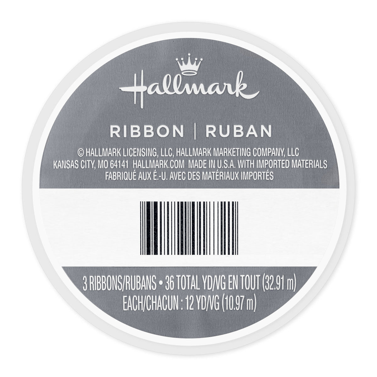 Hallmark Red/Green/White 3-Pack Crimped Curling Ribbon, 108'