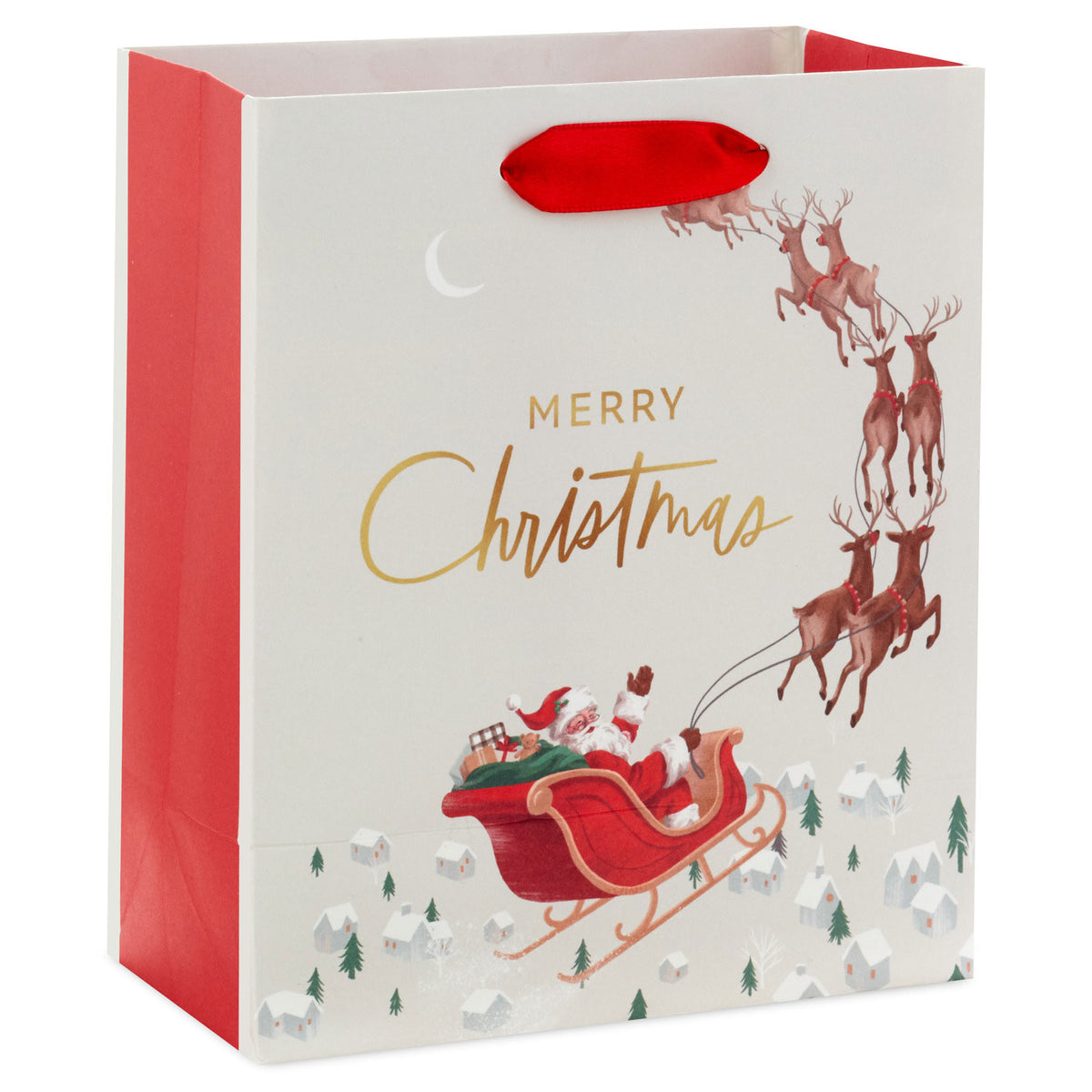 Hallmark 6.5" Santa in Sleigh Small Christmas Gift Bag