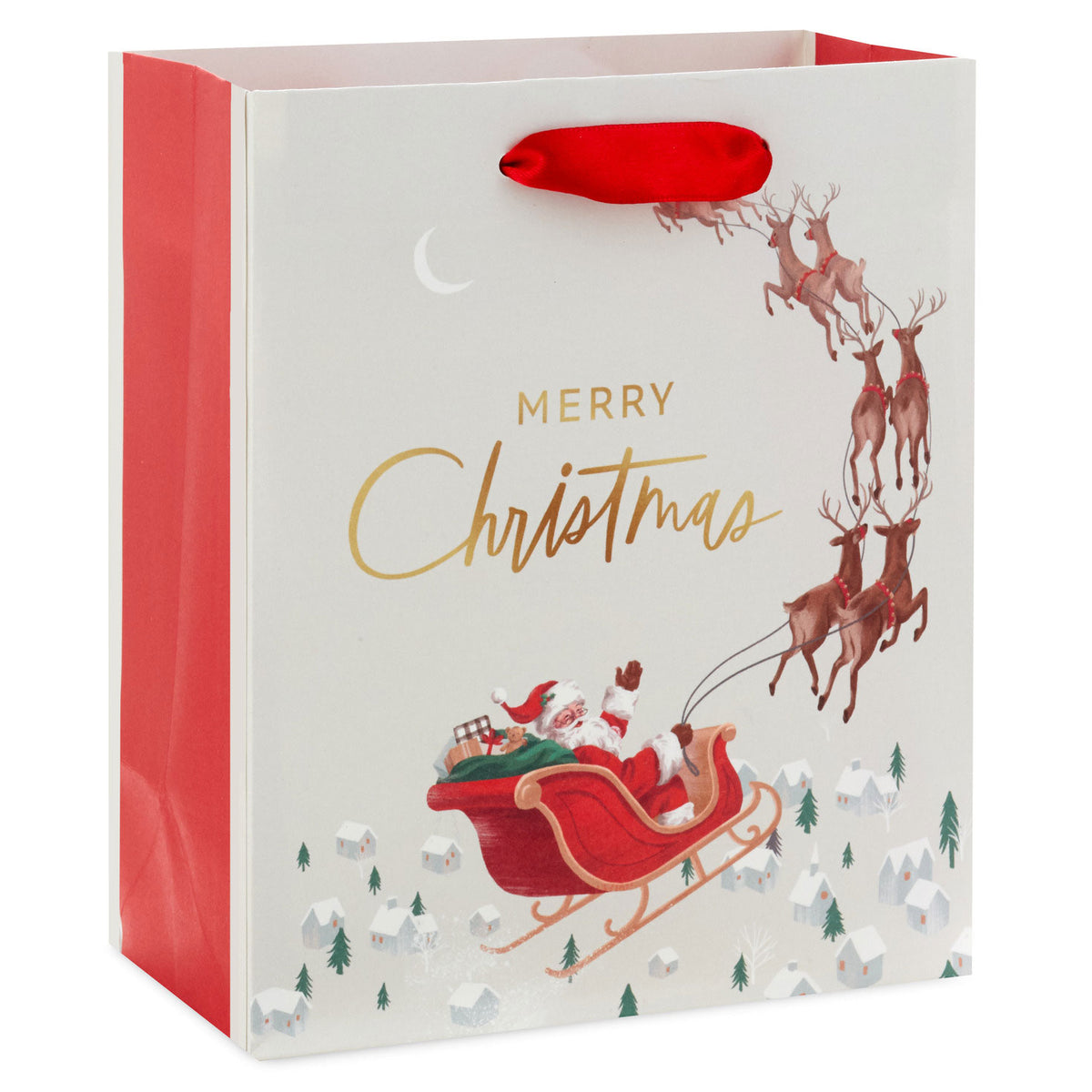 Hallmark 6.5" Santa in Sleigh Small Christmas Gift Bag