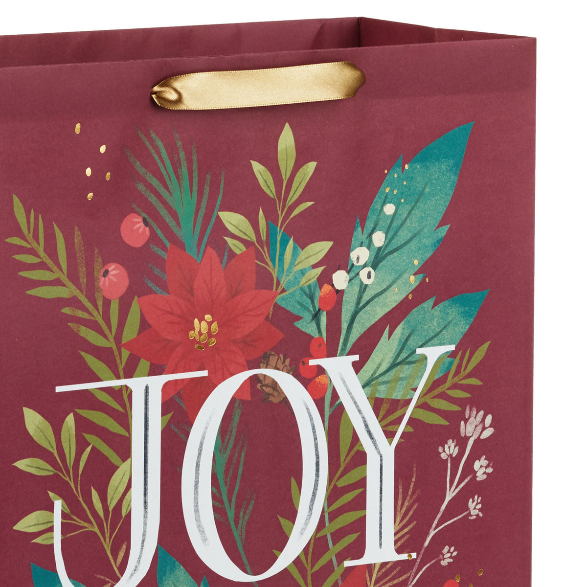 Hallmark 15.5" Joy on Poinsettias Extra-Large Christmas Gift Bag