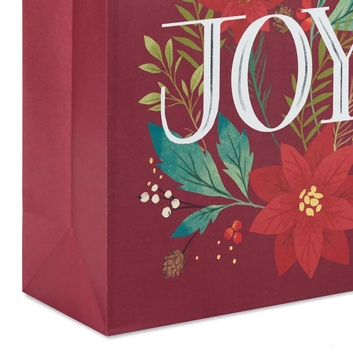 Hallmark 15.5" Joy on Poinsettias Extra-Large Christmas Gift Bag