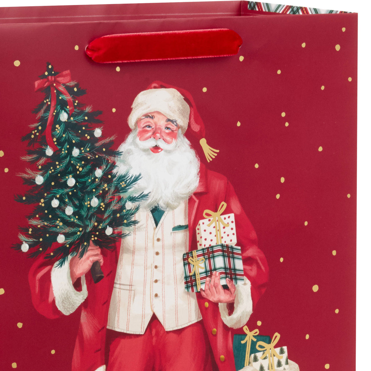 Hallmark 13'' Santa With Tree and Presents Large Christmas Gift Bag