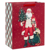 Hallmark 13'' Santa With Tree and Presents Large Christmas Gift Bag