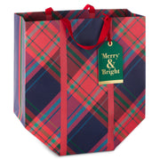 Hallmark 13.5'' Red Plaid, Merry and Bright Extra-Large Christmas Gift Bag With Gift Tag